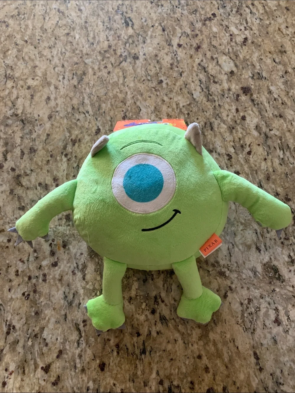 Plush One-Eyed Monster Dog Toy - Bright Lime Green